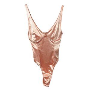 Rose Gold/Pink Satin Bodysuit